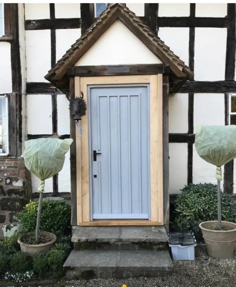Bespoke oak door and frame on period property
